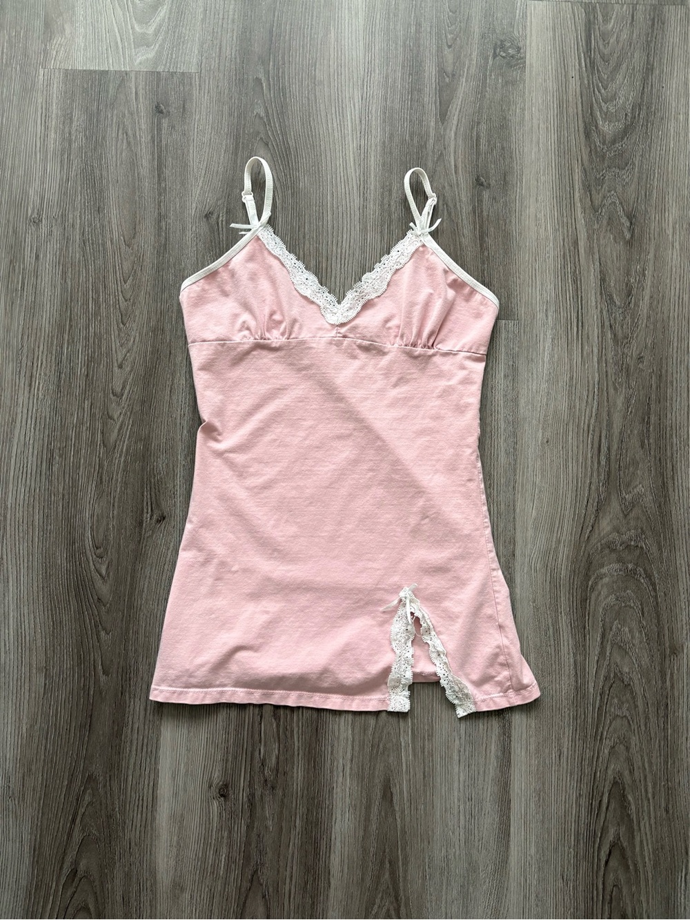 Women's Pink Lace-Trim Chemise